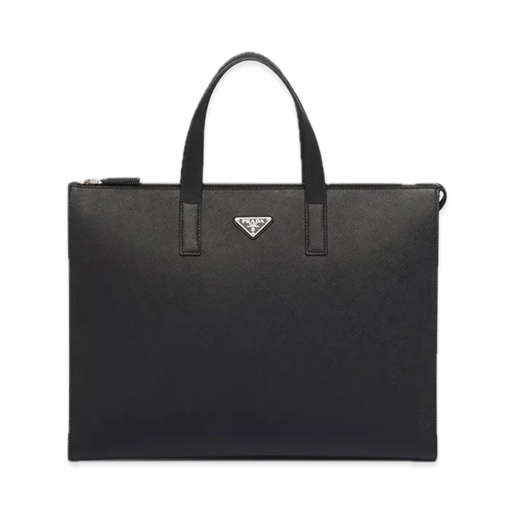 PRADA Saffiano Leather Tote Bag "Black"