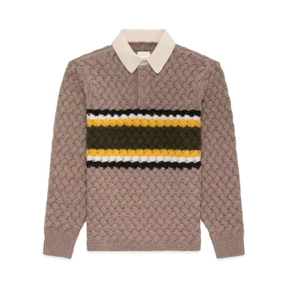 Aime Leon Dore Basketweave Knit Rugby "Beige"