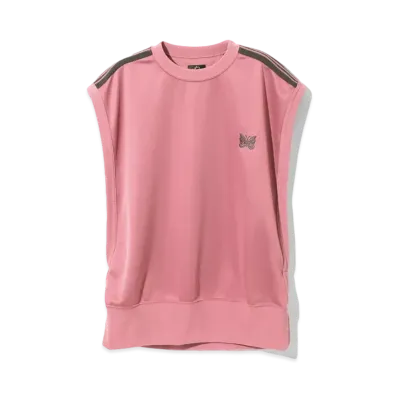 Needles for NEPENTHES WOMAN Sleeveless Track Tee - Poly Smooth "Smoke Pink"