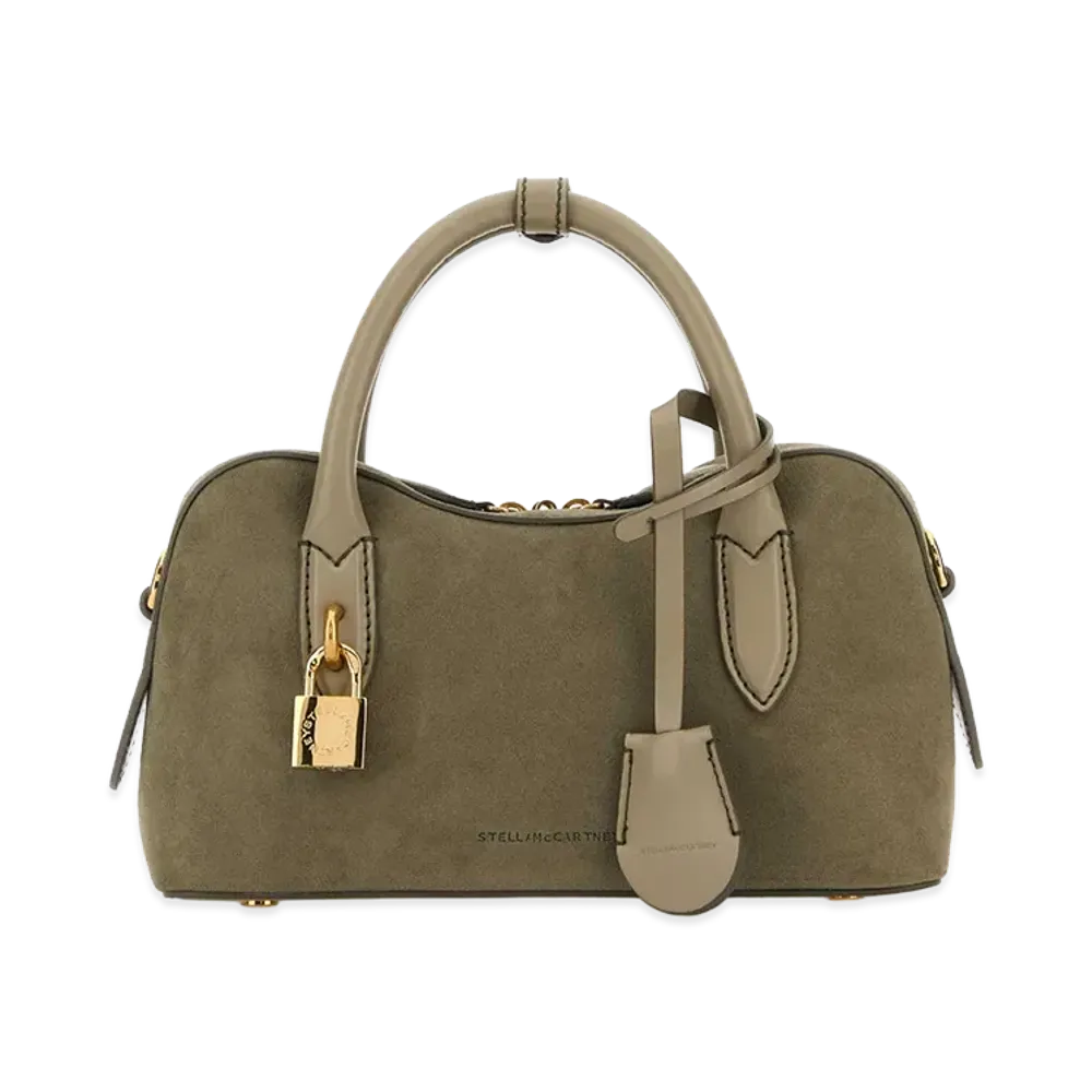 STELLA McCARTNEY Women's Dove Suede Alter Mat Stella Ryder Handbag "Green/Gray"