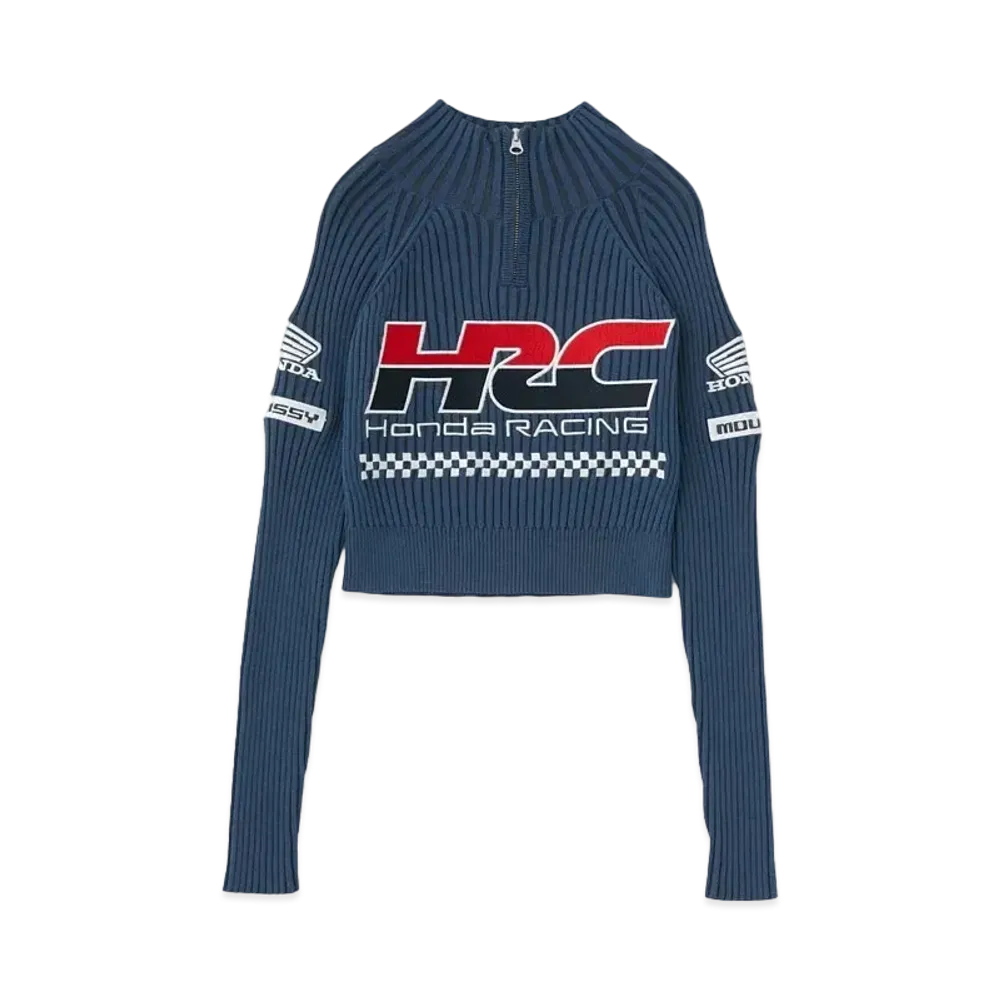 MOUSSY x HONDA Cropped Knit Tops "Navy"