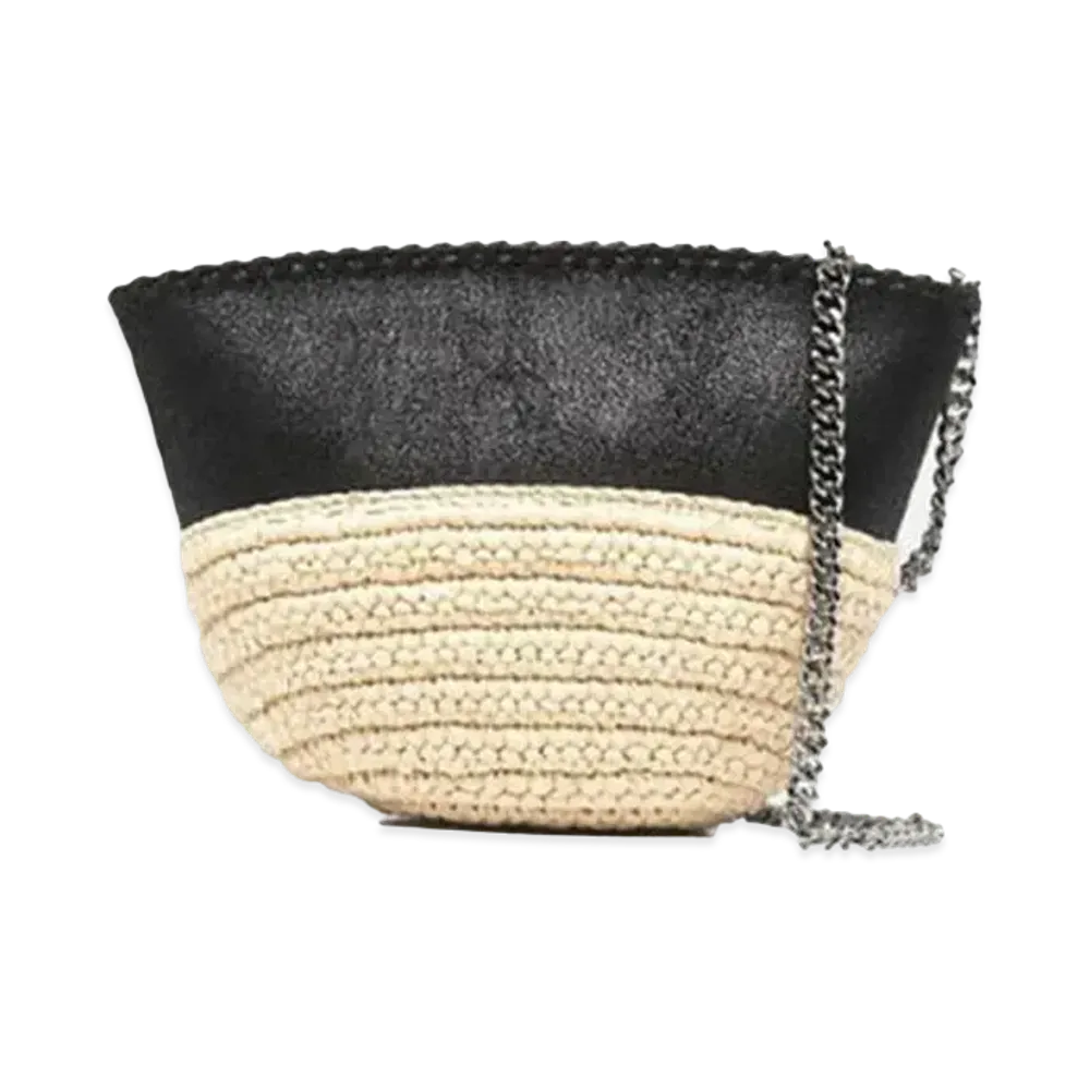Stella McCartney Falabella Raffia Mini Shoulder Bag "Black"