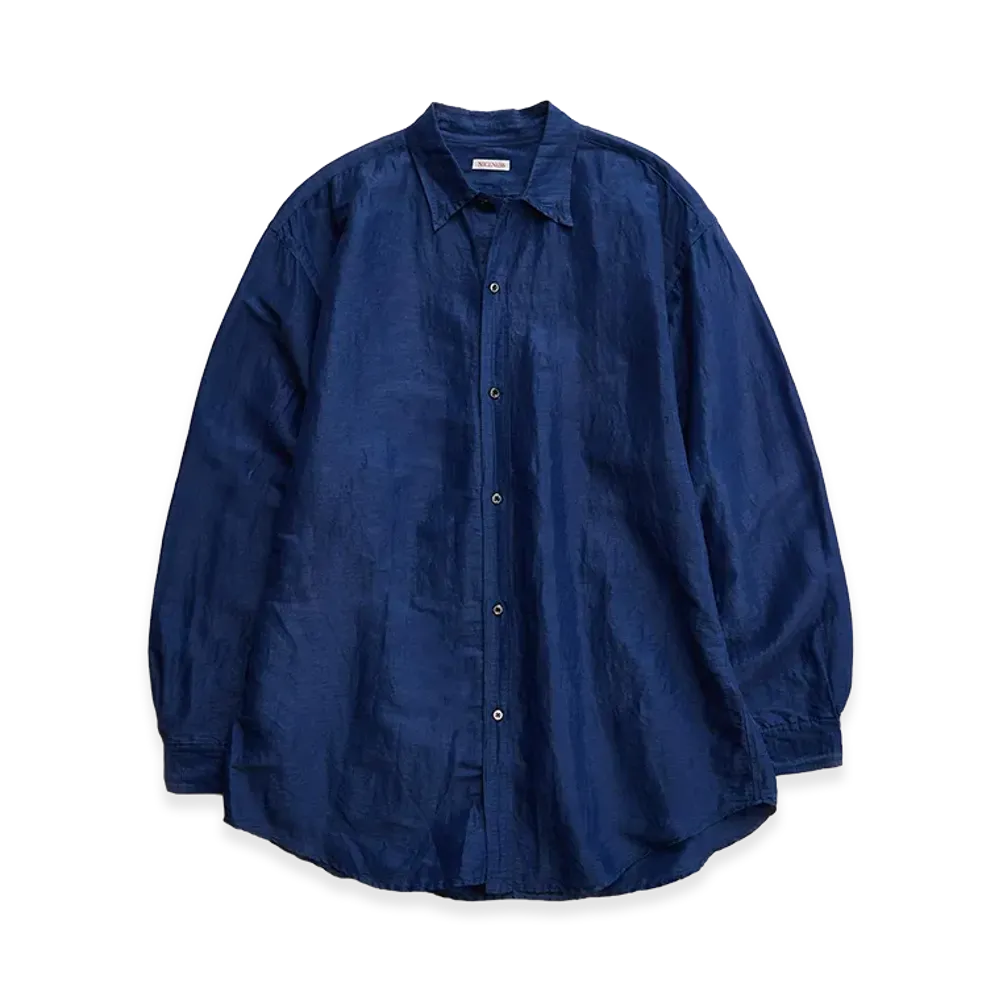 NICENESS D.Tucker Linen Silk Country Shirt "Blue"