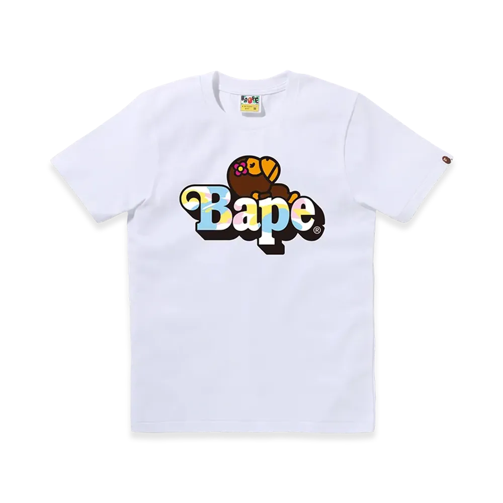 A BATHING APE Women's Baby Lisa On Bape Tee "White"