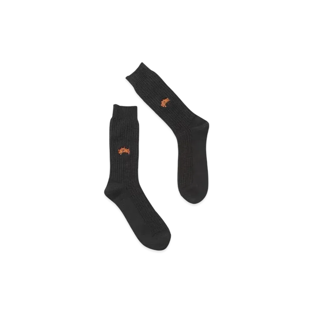 TIGHTBOOTH College Waffle Socks "Black"
