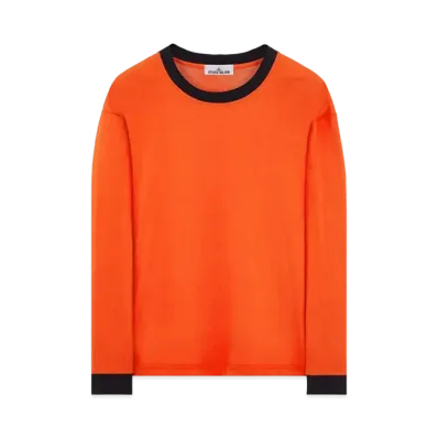 Stone Island 224X3 Marina Long Sleeve Crew Neck T-Shirt "Lobster Orange"