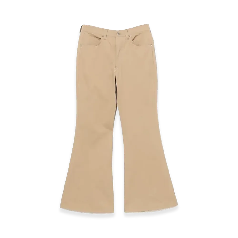 BEAMS FUTURE ARCHIVE Wide Chino Studs Flare Pants "Beige"