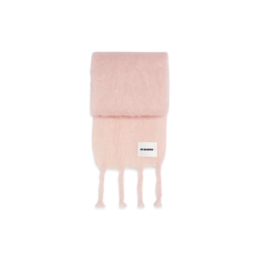 Jil Sander Wool Blend Scarf "Powder Pink"