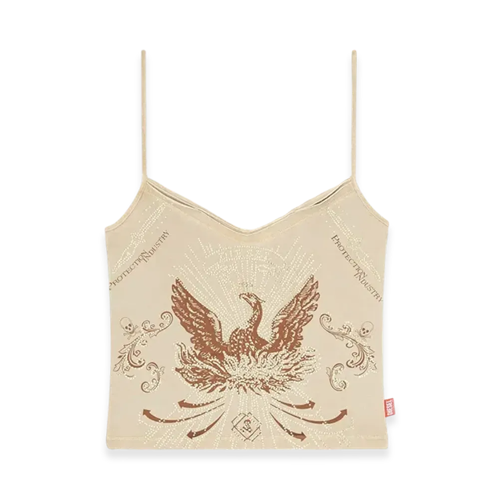 Diesel T-Ropew Phoenix Camisole With Rhinestones "Light Brown"