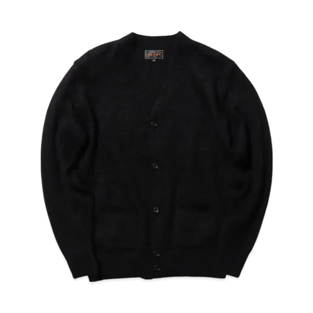 BEAMS Cardigan Stretch Mohair "Black"