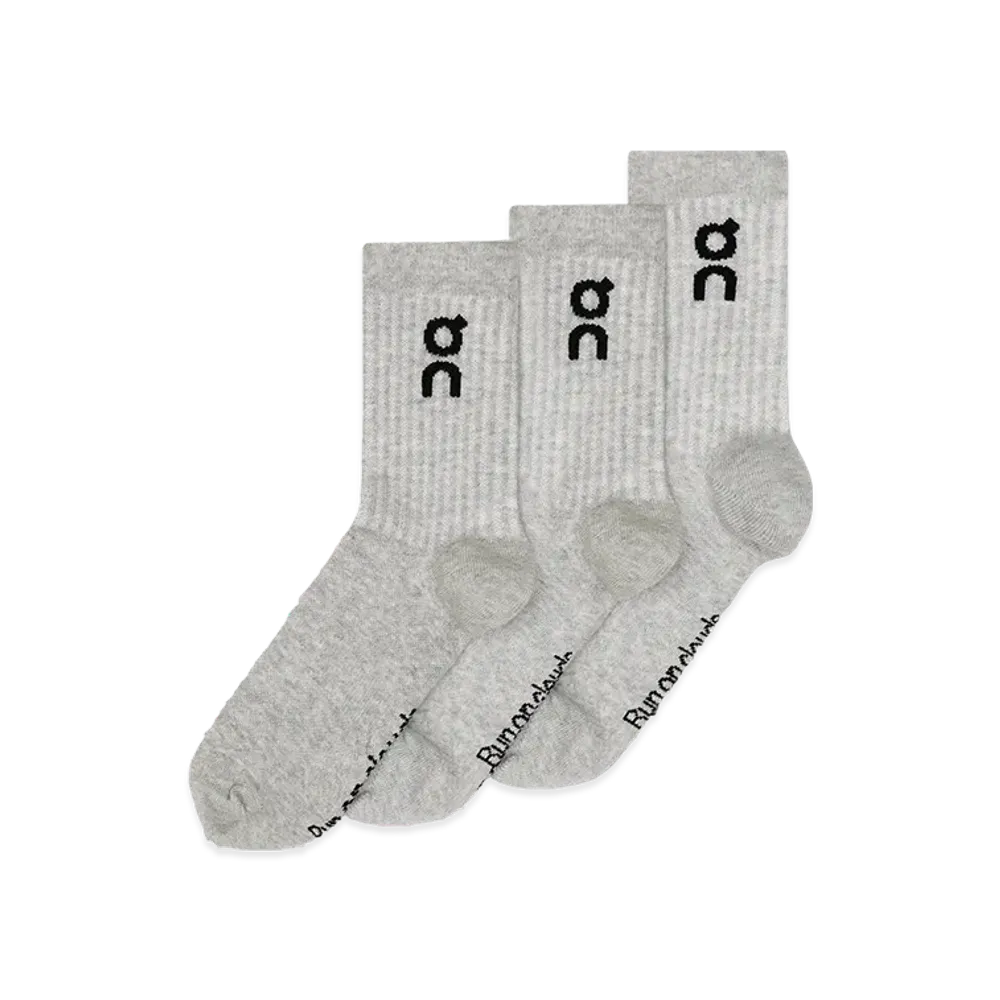 on Logo Sock High 3P "Heather Gray"