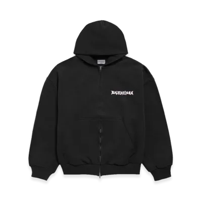 BALENCIAGA DIY Balenciaga Back Zip-Up Hoodie Regular Fit "Black"
