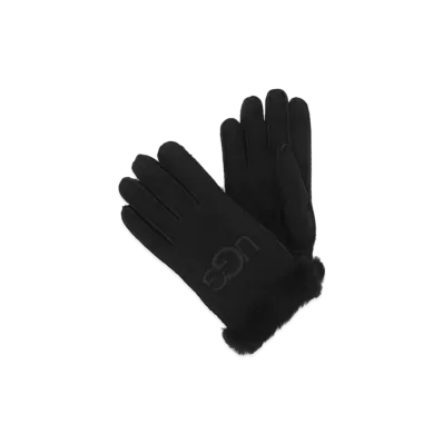 UGG Gloves Sheepskin Embroidered Gloves "Black"