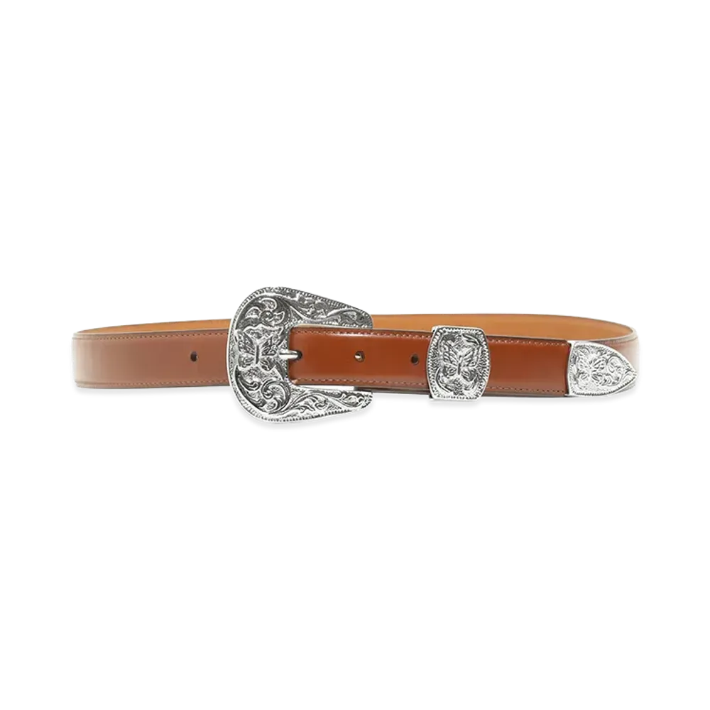 NEEDLES Papillon Western Tip Belt Steer "Brown"