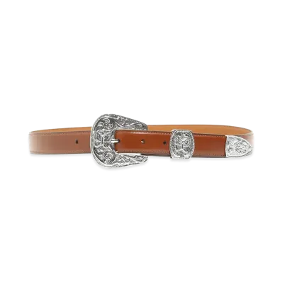 NEEDLES Papillon Western Tip Belt Steer "Brown"