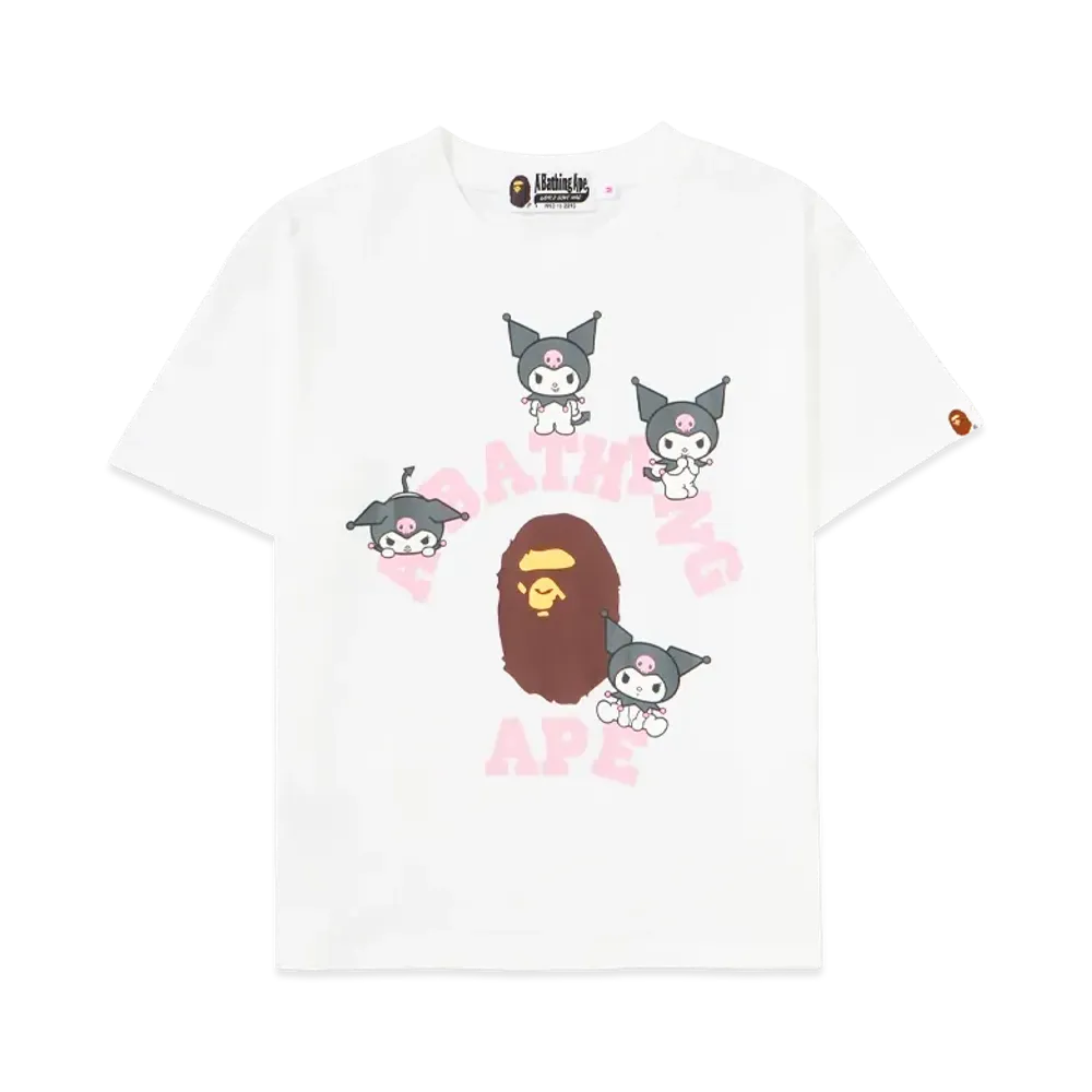 A BATHING APE x Kuromi Ladies College Mini Tee "White"
