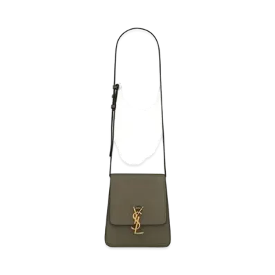 SAINT LAURENT Kaia North/South Satchel In Smooth Leather "Gray Khaki"