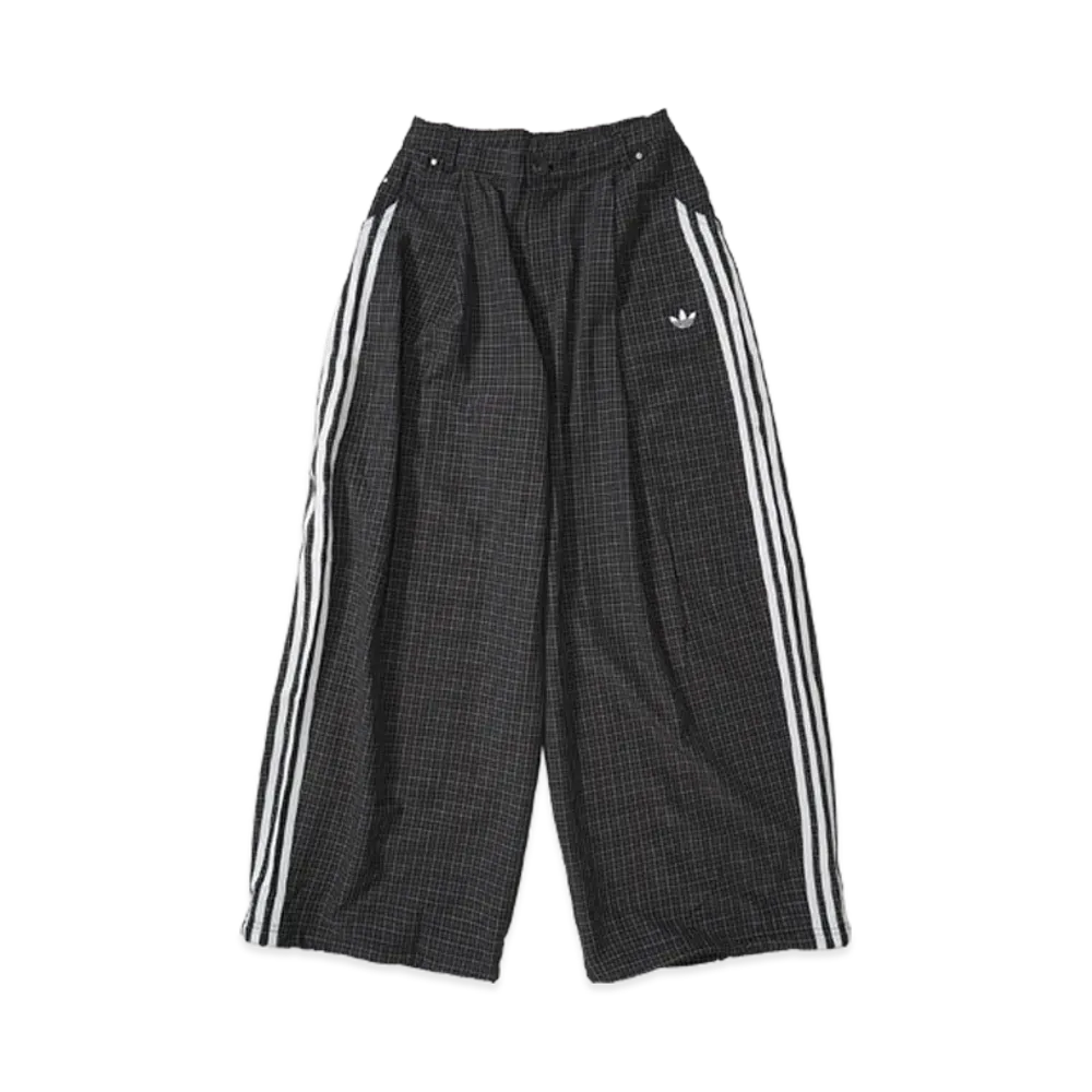 adidas Women's Plaid Trousers Loose Pants "Grey Three"