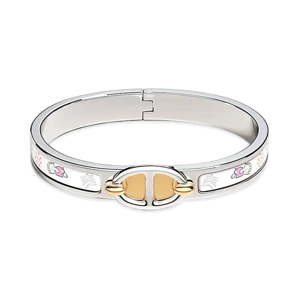 Hermes Mini Clic Chaine D'ancre Maillon Bracelet "Jasmin/Palladium"