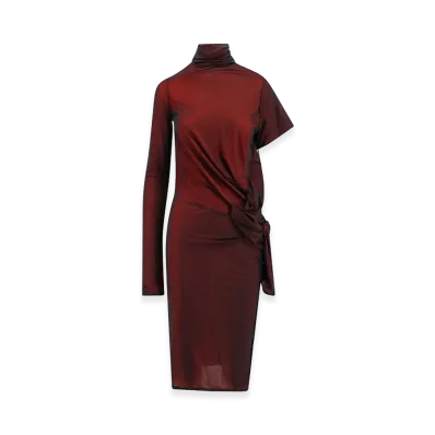 Maison Margiela Women's Viscose Dress With Asymmetric Sleeves "Red"