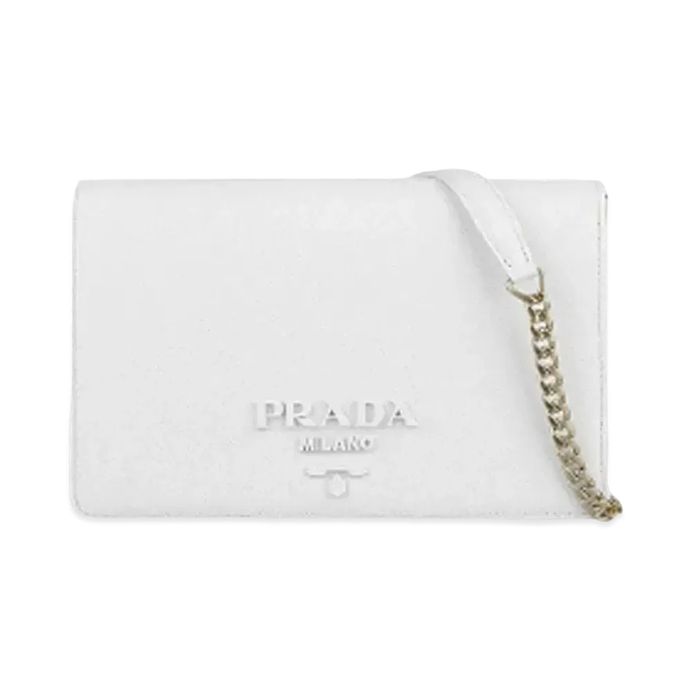 PRADA Saffiano Leather Mini Bag "White"