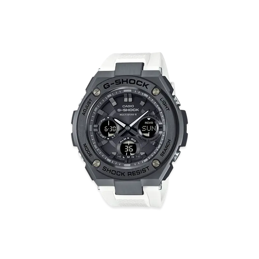Casio G-Shock G-Steel Analog-Digi Radio Solar M Watch "White/Black"