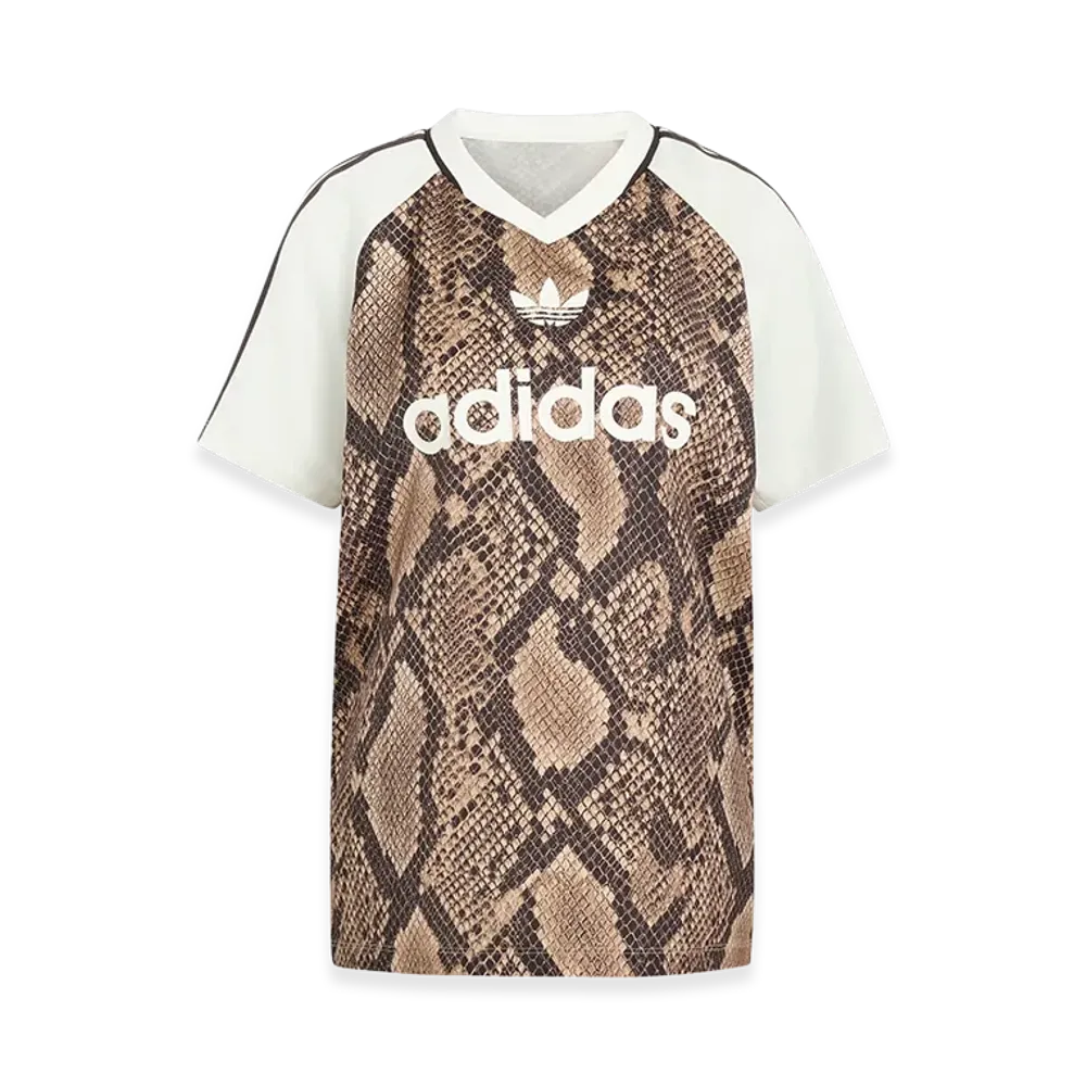 adidas Women's Snake Print Satin Jersey "Linen/Magic Beige"
