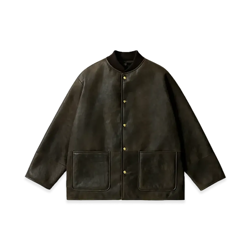 A.PRESSE Mouton Car Club Snap Coat "Brown"