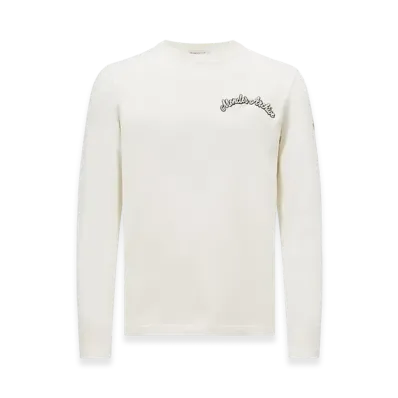 MONCLER Embroidered Logo Long Sleeve T-Shirt "White"