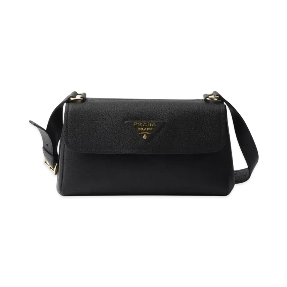 PRADA Small Leather Shoulder Bag "Black"