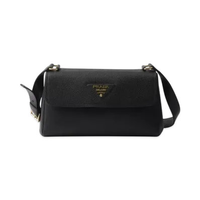 PRADA Small Leather Shoulder Bag "Black"