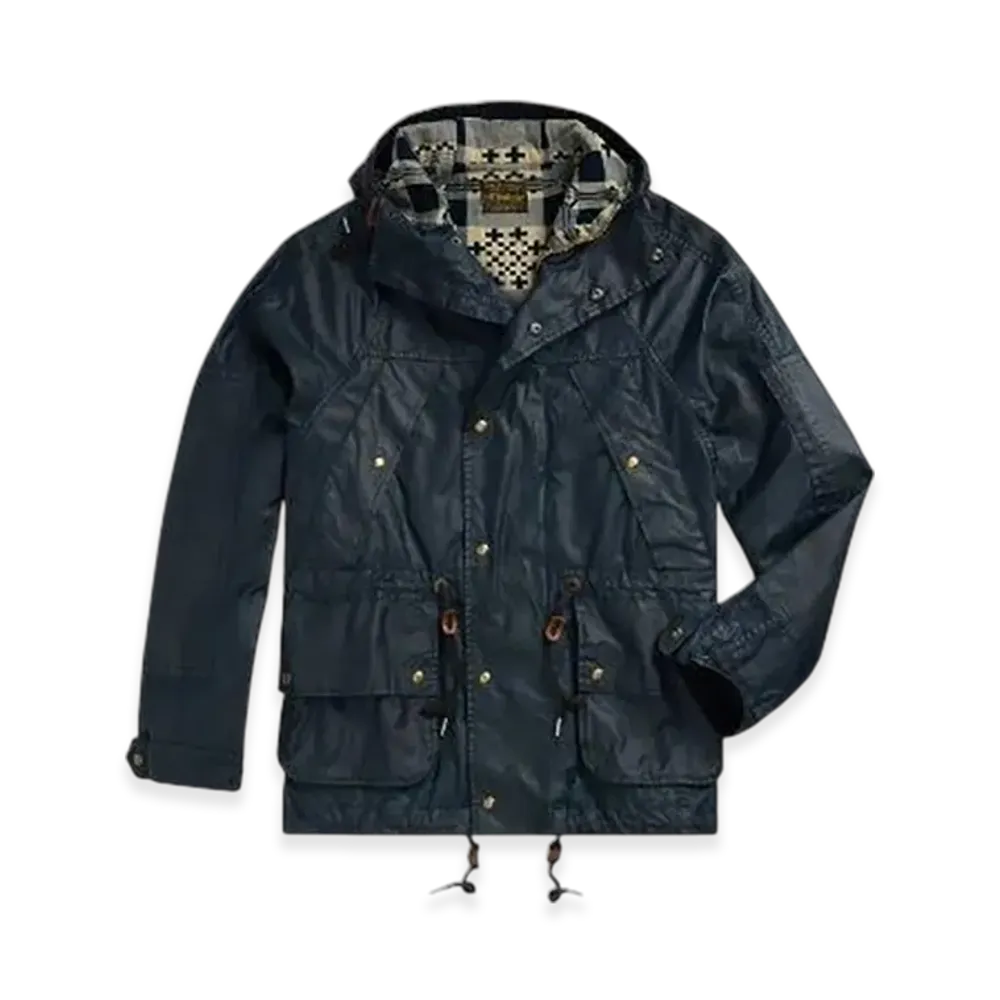 RRL Oilcloth Hooded Jacket "Blue"