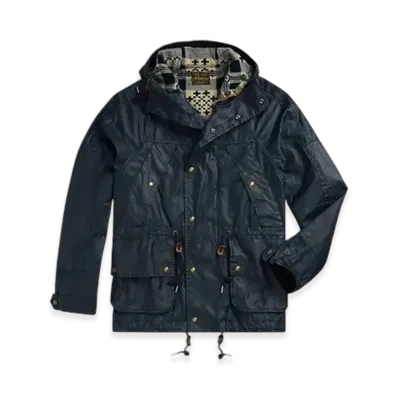 RRL Oilcloth Hooded Jacket "Blue"