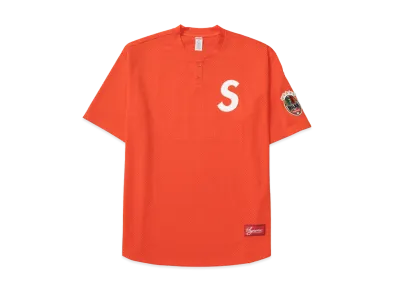 Supreme Shop S Logo Baseball Henley "Orange - Milan"