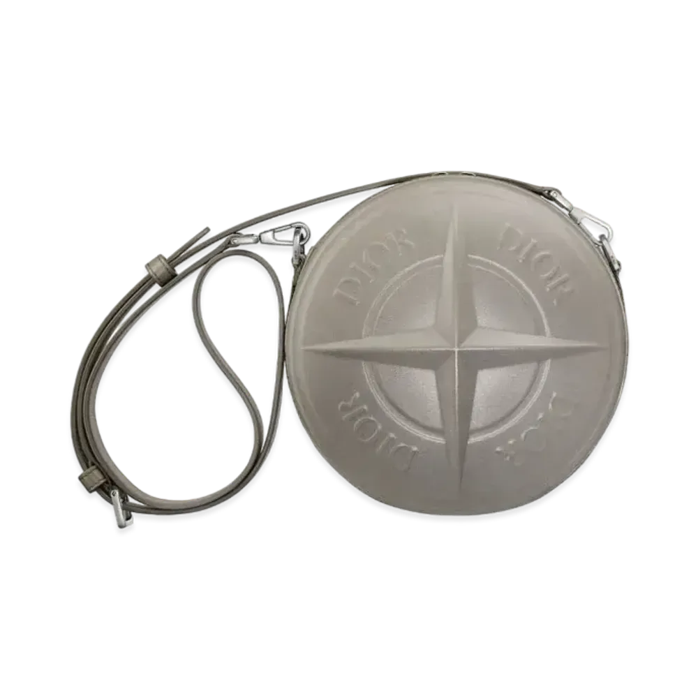 Dior x Stone Island Round Bag Smooth Calfskin Limited Edition "Gray"