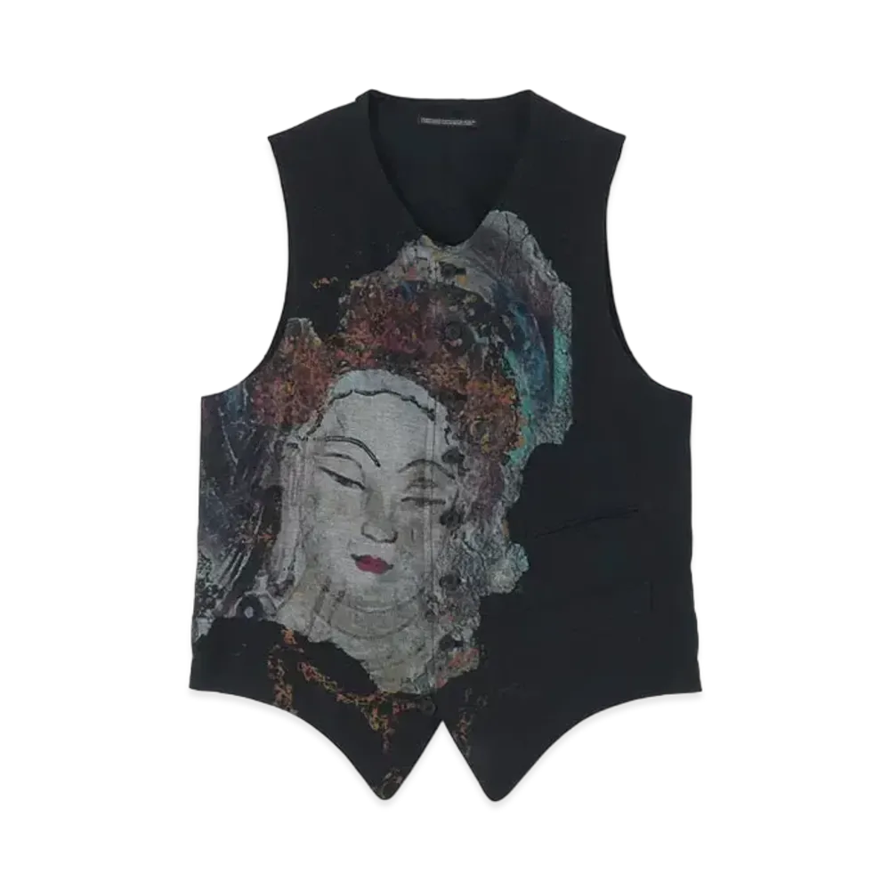 Yohji Yamamoto Yamanekoken W-Yamaneko Design Vest "Black"