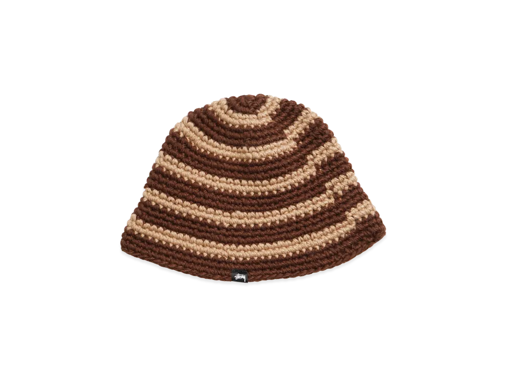 Stussy Swirl Knit Bucket Hat "Brown"