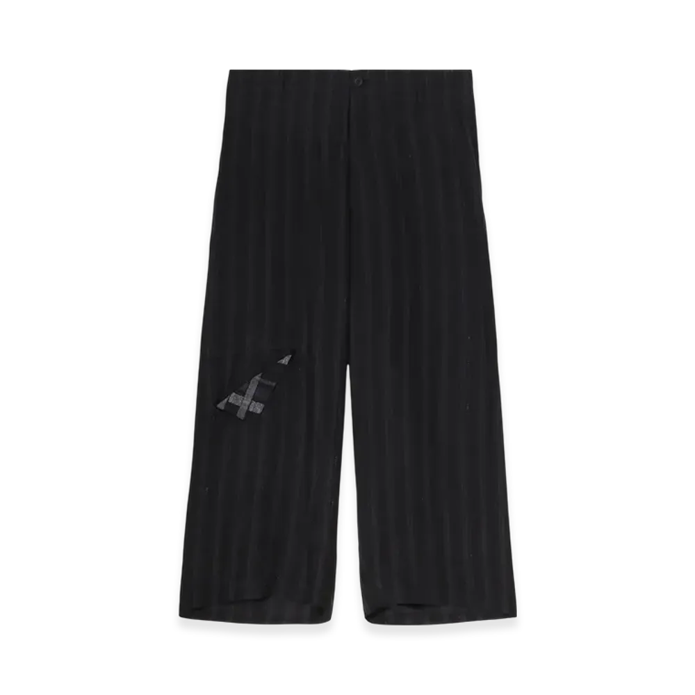 Yohji Yamamoto POUR HOMME Piece Unique/Aoyama ST Pattern Cut-Out Detail Pants "Black"