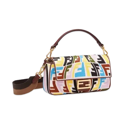 FENDI Baguette Embroidered Canvas Bag "Multicolor"