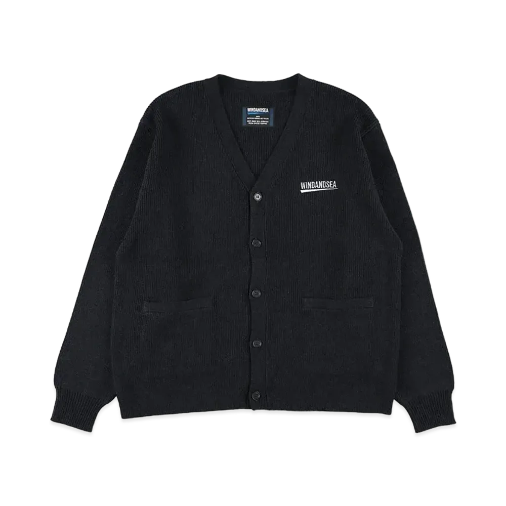 WIND AND SEA Fishnet Recycled Nylon Knit Cardigan "Black"