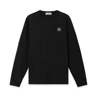 Stone Island 2100030 Organic Cotton Jersey Fissato Effect "Black"
