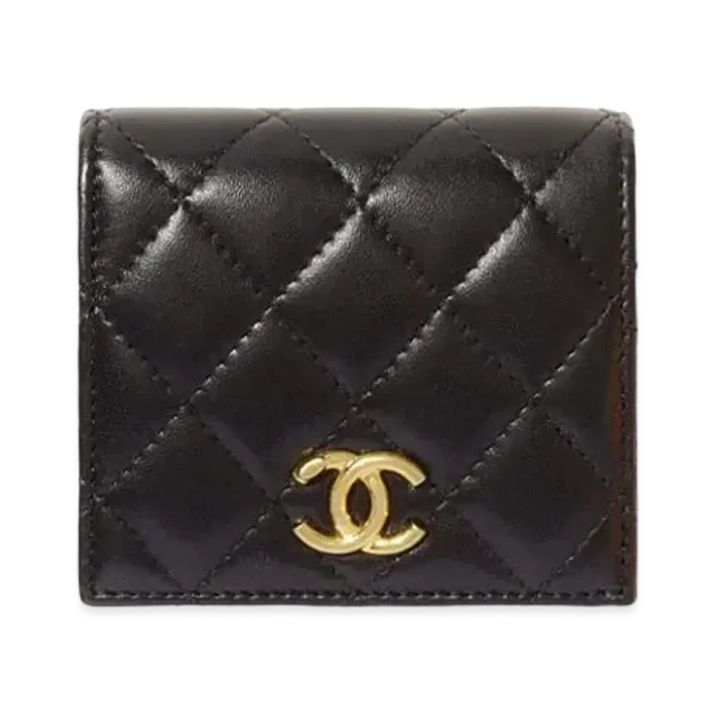 CHANEL Flap Wallet Lamb Skin "Black"