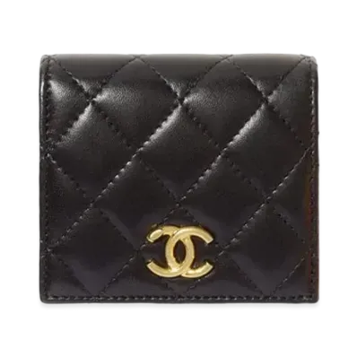 CHANEL Flap Wallet Lamb Skin "Black"