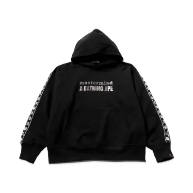 A BATHING APE x mastermind JAPAN Logo Relaxed Fit Pullover Hoodie "Black"