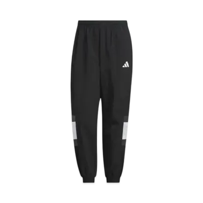 adidas Warding Pack Loose Fit Mesh Lined Elastic Hem Woven Pants "Black"