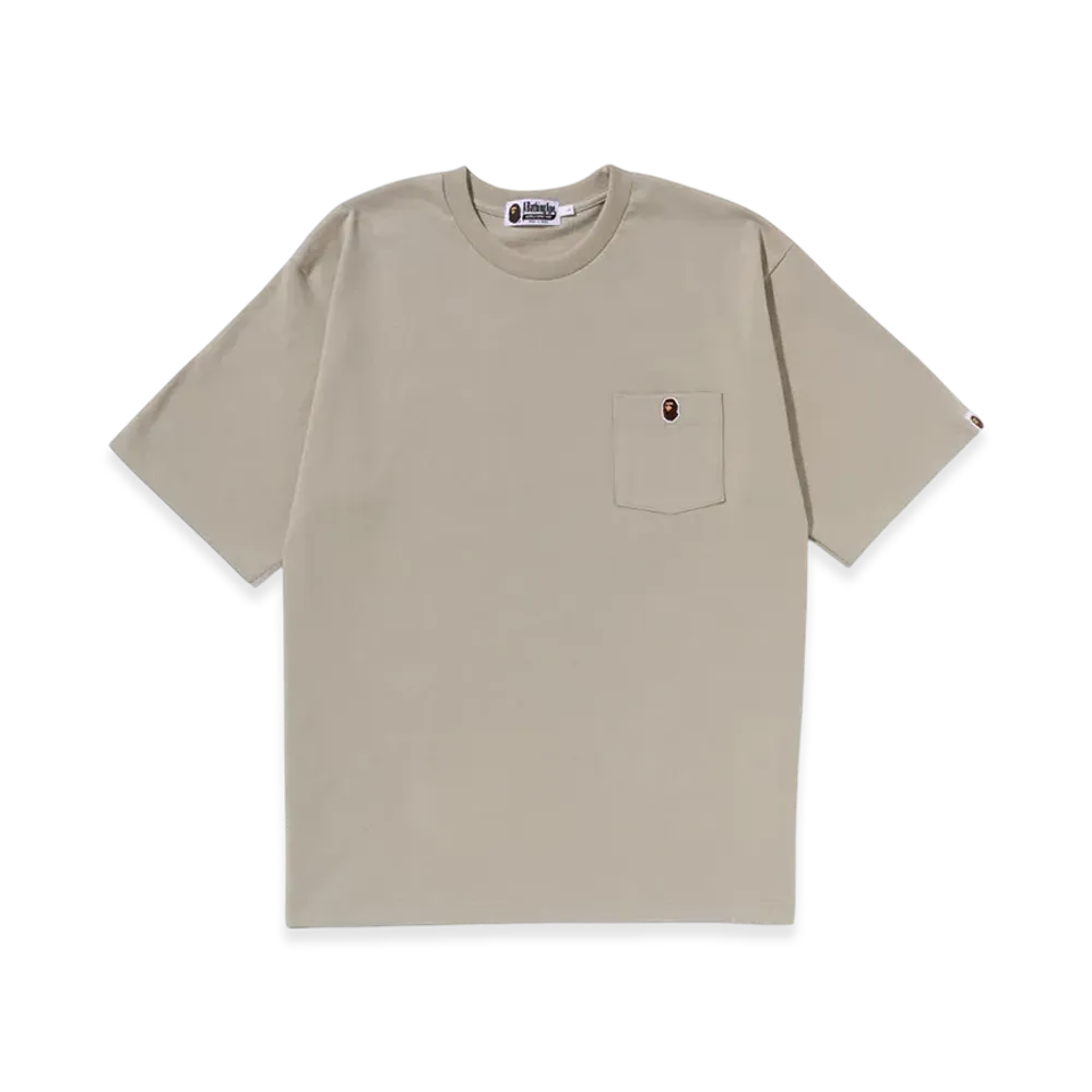 A BATHING APE Ape Head One Point Relaxed Fit Pocket Tee "Beige"