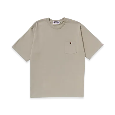 A BATHING APE Ape Head One Point Relaxed Fit Pocket Tee "Beige"