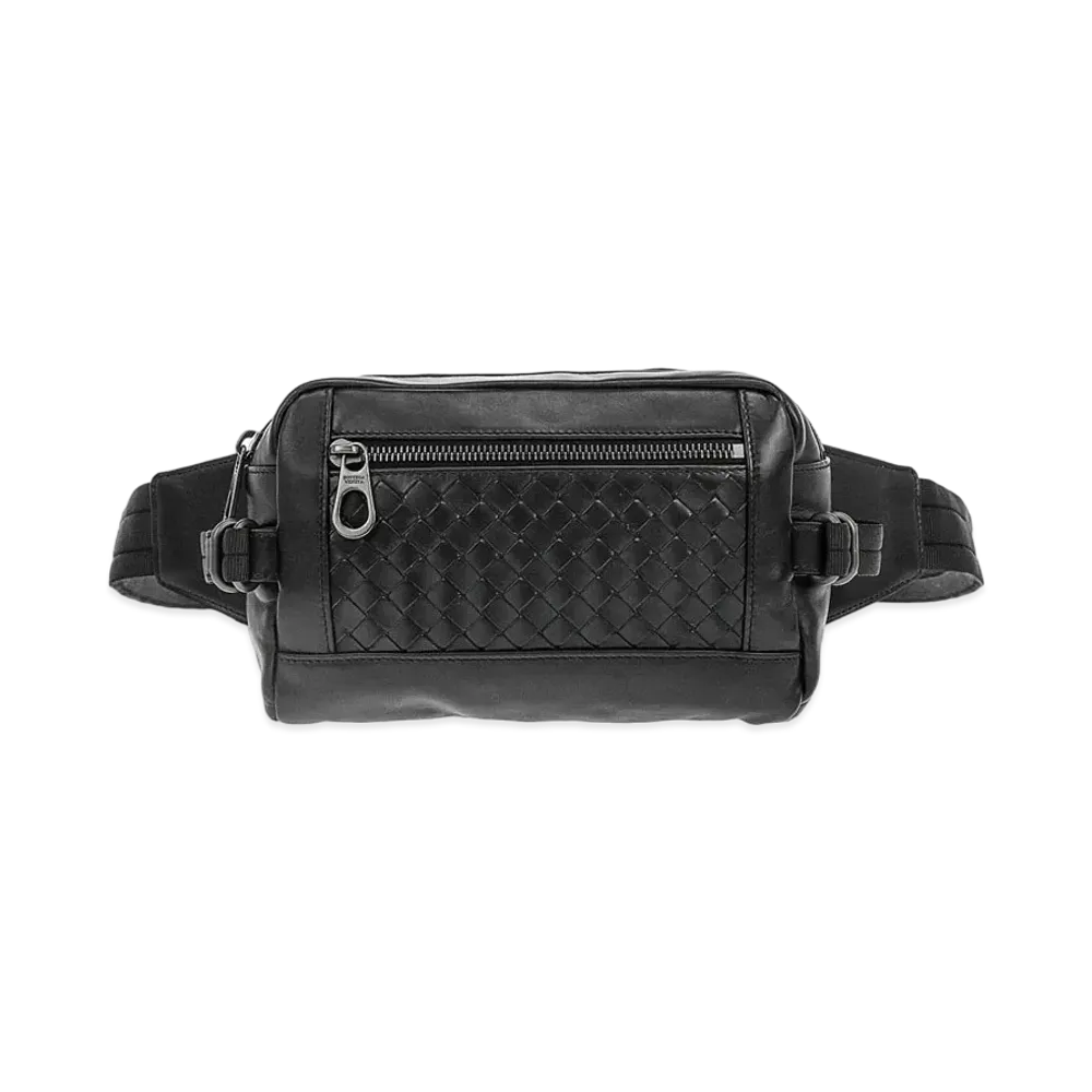 Bottega Veneta Intrecciato Waist Bag "Black"