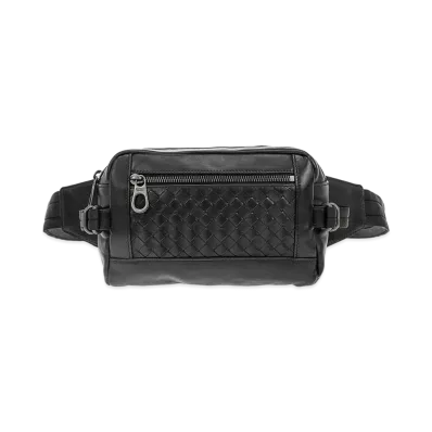 Bottega Veneta Intrecciato Waist Bag "Black"