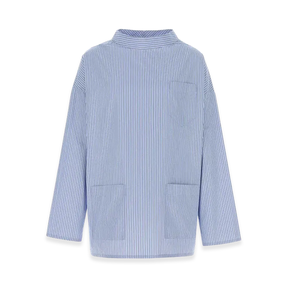 PRADA Embroidered Poplin Shirt "Light Blue"